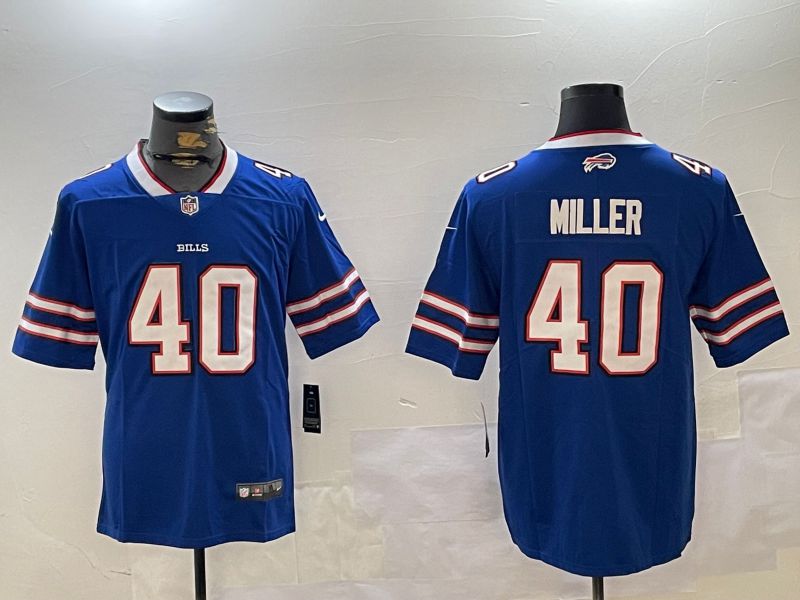 Men Buffalo Bills #40 Miller Blue Second generation 2024 Nike Limited NFL Jersey style 1->buffalo bills->NFL Jersey
